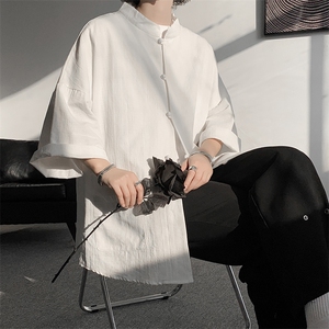 8XL-M  风大码夏短袖衬衫男外套棉麻七分袖上衣CS505P60控78图片