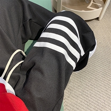 春秋华夫格条纹拼接抽绳休闲裤现货XZ604-KP59-P55控68，男装休闲裤，星座604