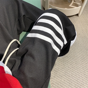 春秋华夫格条纹拼接抽绳休闲裤现货 XZ604-KP59-P55控68图片