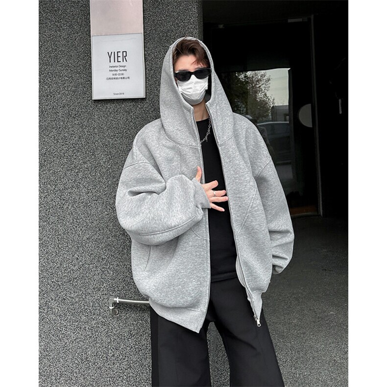 美式开衫潮流休闲加绒拉链连帽卫衣外套男秋冬宽松潮牌WY0311-P62,男装卫衣,星座308B-2