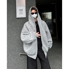 美式开衫潮流休闲加绒拉链连帽卫衣外套男秋冬宽松潮牌WY0311-P62，男装卫衣，星座308B-2