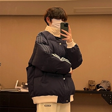 防水防污！抖音立领条纹面包服棉衣加厚保暖1611B-M99-P90，男装棉衣，星座1611B