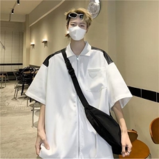 夏季短袖衬衫男韩版潮流半袖ins潮牌工装休闲衬衣外套，男装T恤，四季星座505