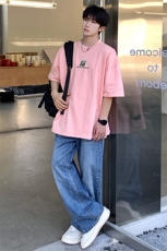 港风字母刺绣多色短袖T恤男DT77778P22块特价控45：供抖音视频，男装T恤，星座227-7