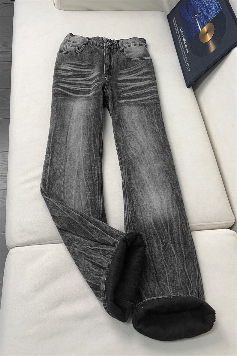 B221美式ins修身微喇加绒牛仔裤LK25547-特P45控78加绒特P55控88,男装牛仔裤,电商B221