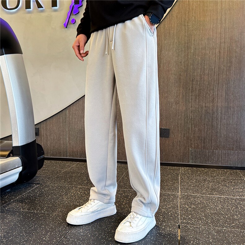 加绒加厚休闲裤男冬季2025新款大码男装休闲弯刀裤A313-18250-P68,男装卫衣,电商A313