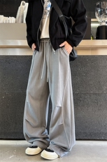 潮牌直筒运动卫裤男女垂感美式复古裤子宽松设计感休闲裤K9164P58，男装休闲裤，电商D206-1