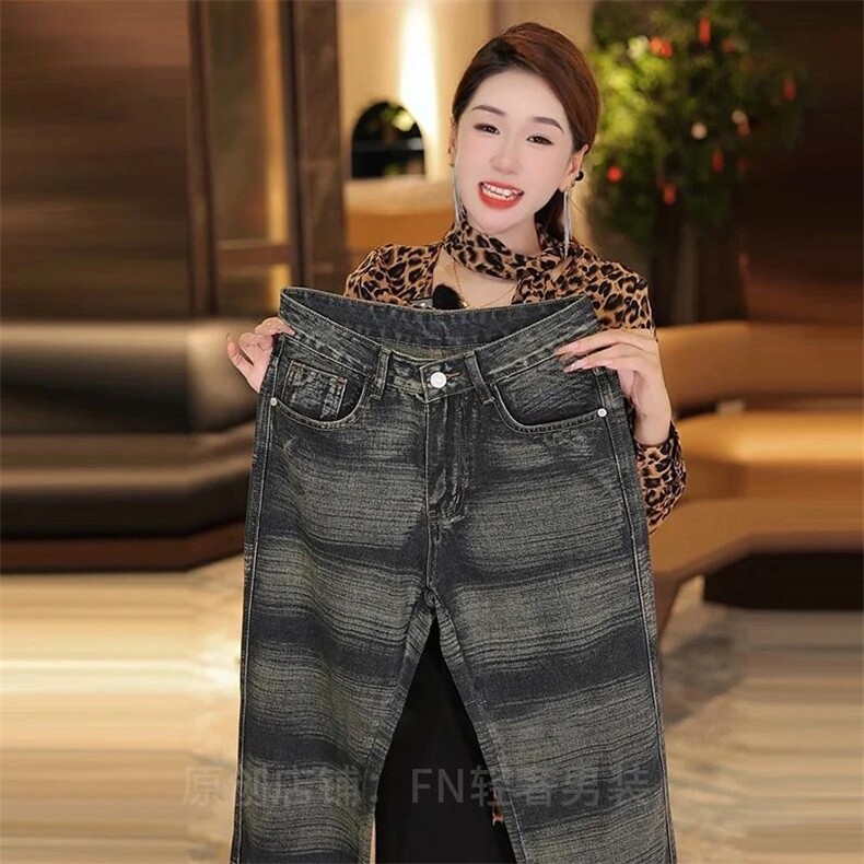 1506-1/K20011/P47高端欧货印花复古牛仔裤图片