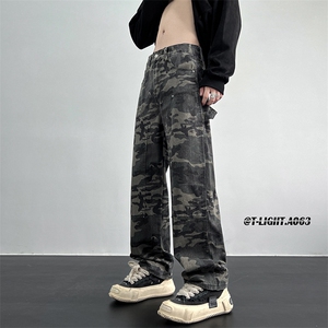 秋季美式ins高街hiphop迷彩水洗伐木裤工装货号K2312P55图片