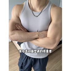 重磅弹力透气螺纹背心男款打底t恤弹性健身运动310A-4-BX66-P13，男装背心/马甲，星座310A-4