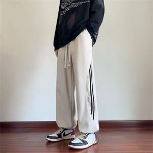 青少年秋冬条纹休闲潮牌得物二开经运动裤子XZ301b-2-CK711P32图片