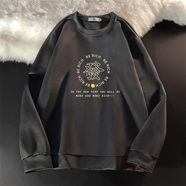 T4163-P25加绒款-P35简约帅气百搭长袖t恤男大码胖子卫衣,男装卫衣,电商A040
