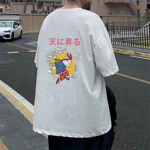 DX17012-P20 纯棉短袖t恤男大码半袖打底衫宽松体恤衫 港风图片