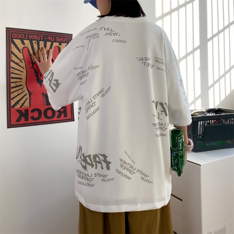 夏季短袖t恤男潮流港风中袖休闲上衣A210-A8329-P25,男装T恤,星座210-3