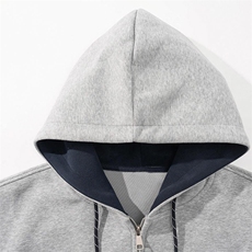 抖音得物二开美式高街重磅结构双层撞色连帽卫衣开衫外套W116，女装短外套，电商A486-1