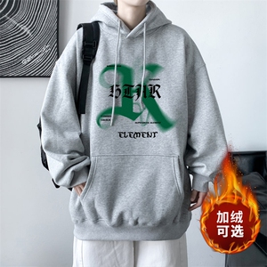 ！2023秋冬男士连帽卫衣百搭潮流外套上衣服WY268P38加绒P48图片