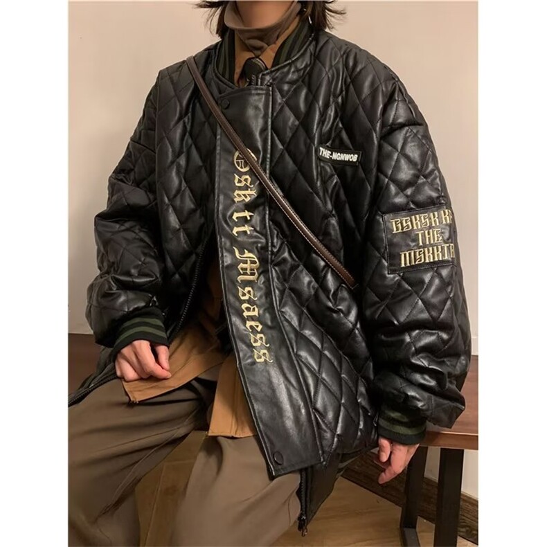 夹棉皮衣男冬季棉袄外套Y6581P95,男装皮衣,星座1116-2