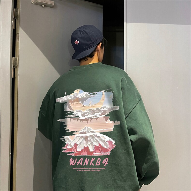 23秋季新款320G华棉圆领卫衣面布棉WH3220-P35控58,男装卫衣,电商B370