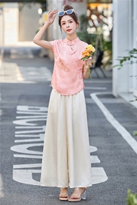 中式国风裙裤套装女2025夏季新款气质高端显瘦旗袍巨好看两件套潮图片