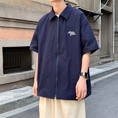 男气质衬衫潮青春流行慵懒ins日常标准夏季百搭潮流五分袖新款，男装衬衫，星座716-3
