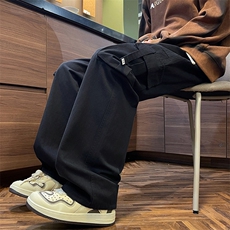 工装裤男秋季新款潮牌宽松休闲长裤美式高街垂感直筒裤K7535-P42，男装休闲裤，星座512-3