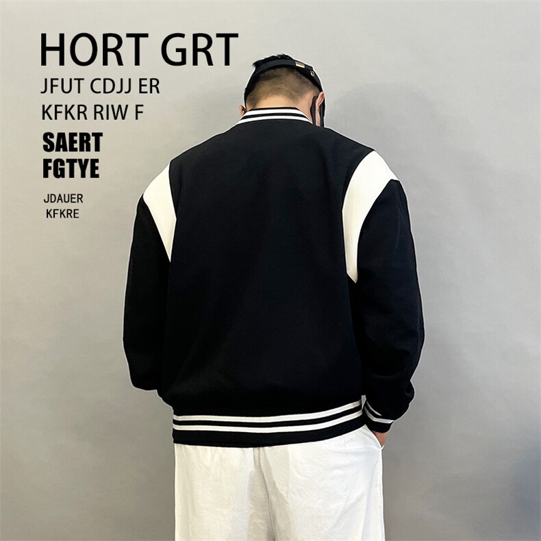 B2219-P178棒球服男士大码运动加绒外套棉衣宽松拼色情侣飞行夹克,男装夹克,星座1305