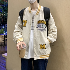 秋季ins潮牌宽松棒球服情侣款学院风外套日系徽章夹克W1637-P55，男装夹克，星座512-2