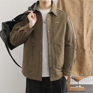 2025春秋冬季新款宽松衬衫式二棉夹克潮加厚夹棉衣服外套图片