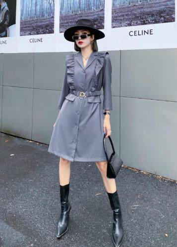 高级时尚设计质感连衣裙，女装连衣裙，她家