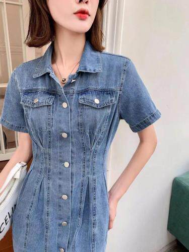 牛仔收腰连衣裙，女装连衣裙，QY2