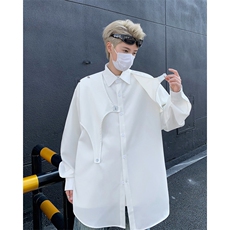 男装衬衫24春季潮牌男士叠穿宽松垂感长袖衬衣XZ514-2-202415-P78，男装衬衫，星座514-2(原B239)