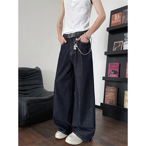 8XL-M原牛！深蓝美式阔腿牛仔裤垂感慵懒休闲拖地直通裤K9139P68