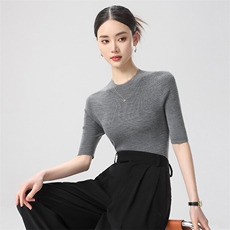 简约时尚短袖女士春季新款宽松遮肚百搭坎肩打底，女装针织衫/毛衣，清联羊绒