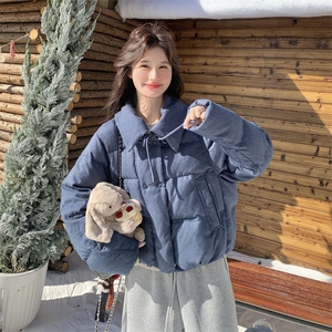 新品 羽绒服   小个子翻领90绒系带羽绒服图片