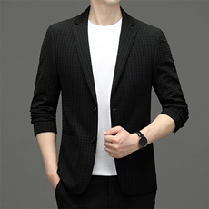 2022休闲西装男士春秋黑色西服韩版修身男装休闲商务小西装外套潮，男装西服，钱塘6003（原4033）