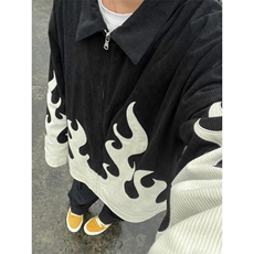 【有货】火焰灯芯绒外套男高级感美式休闲夹克JK7801CC-特P70，男装夹克，星座1007（原301D）