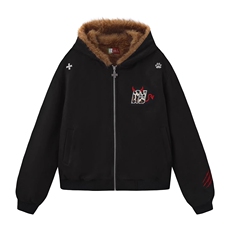 网图美潮豹纹仿麂皮毛领加厚座山雕棉服外套YY822-特P108，男装棉衣，电商C216
