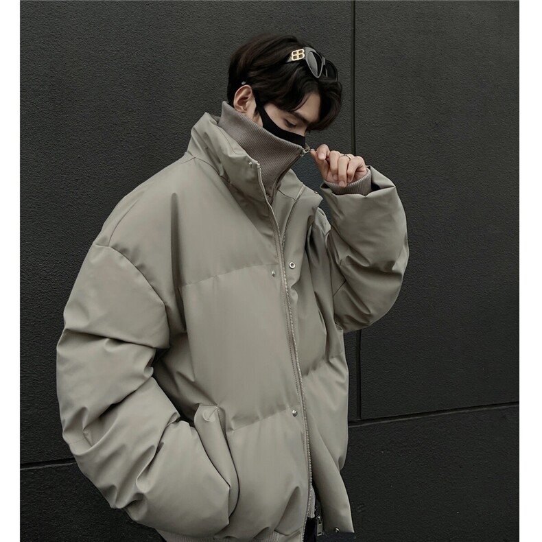 现货高品质供抖音供直播美式短款pu棉衣307A-M6708-P128,男装棉衣,星座307A