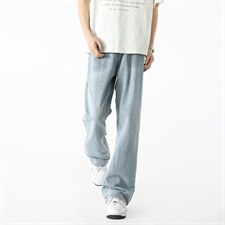 微喇牛仔裤男款夏季半松紧潮流美式vibe复古XZ201-7110P42，男装牛仔裤，星座201