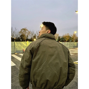 现货美式高街休闲棉衣夹克三防立领纯色户外工装加厚棉服外套图片