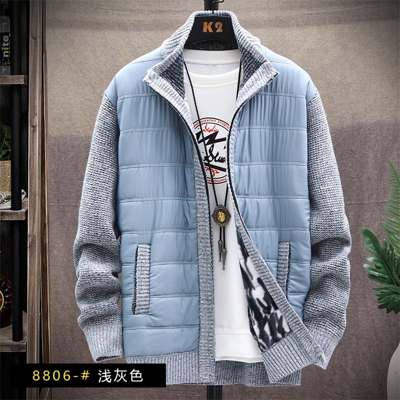 春秋男士百搭立领针织开衫修身毛衣外套加绒加厚男装8806-P40,男装针织衫/毛衣,星座1706