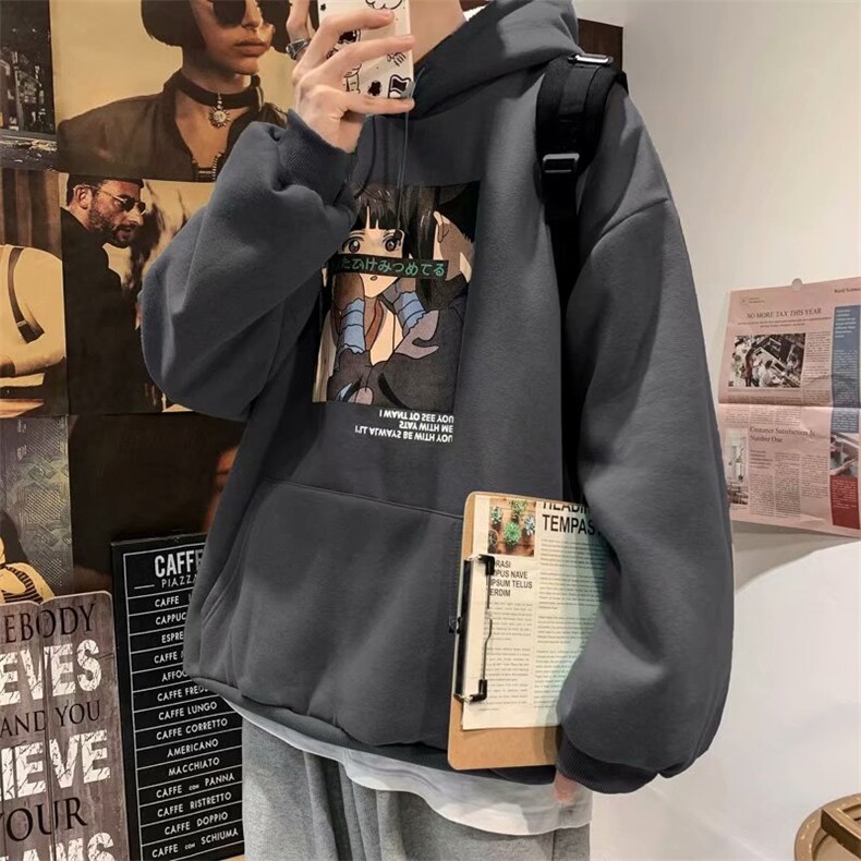 连帽卫衣男秋冬新款加绒加厚ins潮牌宽松情侣外套上衣服WY88-p35,男装卫衣,星座1008-1