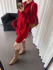 2025年秋季时尚百搭通勤简约休闲套衫中长款，女装针织衫/毛衣，琳尚羊绒