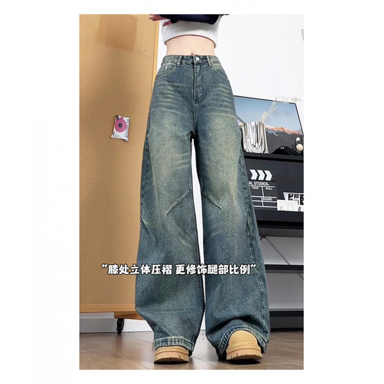 xz905-Z086#P65美式高街宽松阔腿牛仔裤,男装牛仔裤,星座905