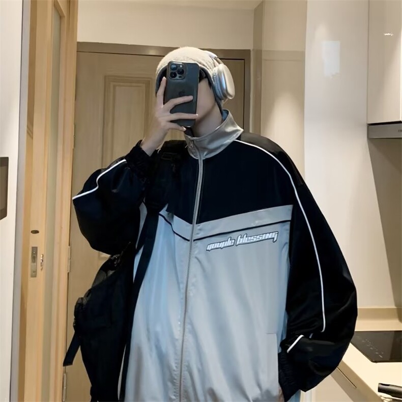 夹克男韩版潮流拼色痞子帅气棒球服2023秋冬新款ins外套W5390-P60,男装夹克,星座412-3