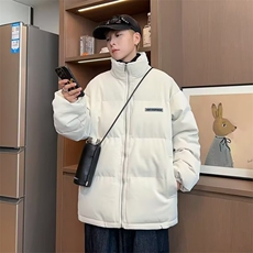 秋冬季美式潮牌加厚外套男款宽松休闲时尚百搭棉衣，男装棉衣，星座410-7