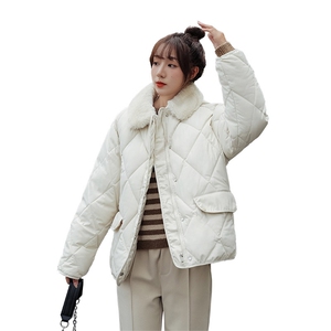ins港风羽绒服秋冬季韩版小个子宽松羊羔毛加厚棉衣外套女C402-90图片