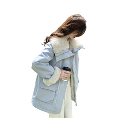现货加绒加厚毛毛外套2C007-175-P235-K358，女装棉衣/棉服，2C007