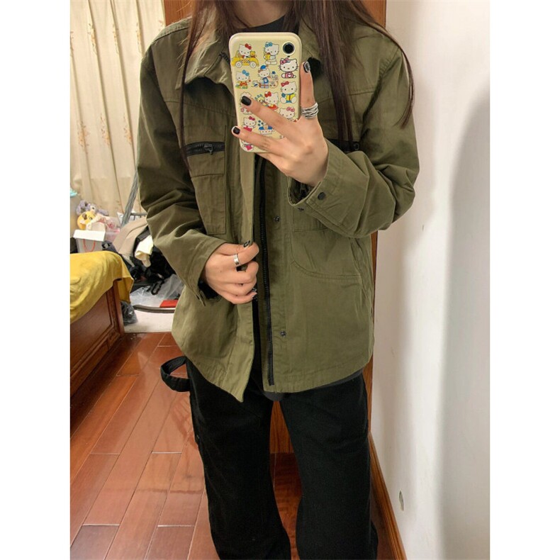 【有货】军绿色工装外套男款高级感痞帅夹克HY195CC-特P65,男装夹克,星座1007（原301D）