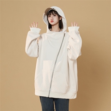WY8119/P65秋装中性风连帽卫衣男女oversize潮牌美式高街外套上衣，女装卫衣/绒衫，电商A141